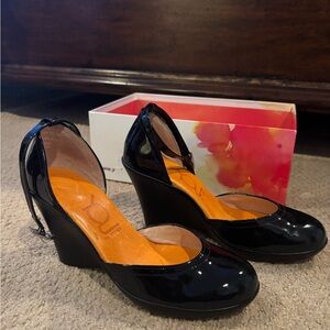 Chie Mihara Black Patent Wedges by Crocs
